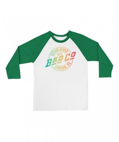 Bad Company 3/4 Sleeve Baseball Tee | Rainbow Ombre Est. 1973 London Logo Shirt $14.68 Shirts