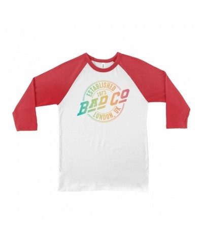 Bad Company 3/4 Sleeve Baseball Tee | Rainbow Ombre Est. 1973 London Logo Shirt $14.68 Shirts