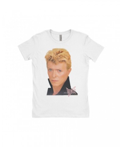 David Bowie Ladies' Boyfriend T-Shirt | Color Portrait And Logo Shirt $9.73 Shirts