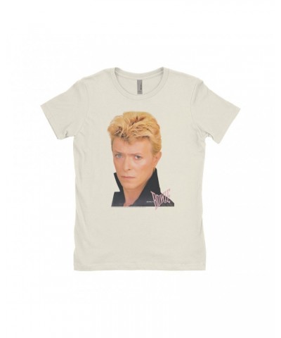 David Bowie Ladies' Boyfriend T-Shirt | Color Portrait And Logo Shirt $9.73 Shirts