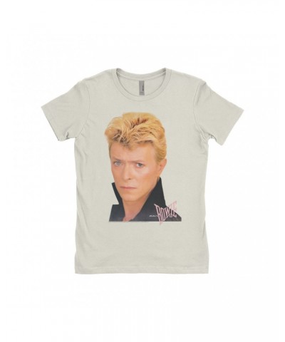 David Bowie Ladies' Boyfriend T-Shirt | Color Portrait And Logo Shirt $9.73 Shirts