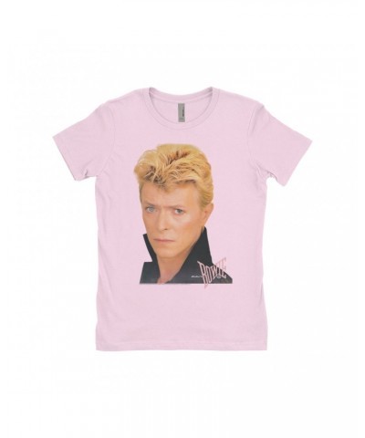 David Bowie Ladies' Boyfriend T-Shirt | Color Portrait And Logo Shirt $9.73 Shirts