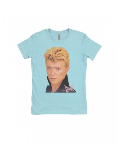 David Bowie Ladies' Boyfriend T-Shirt | Color Portrait And Logo Shirt $9.73 Shirts