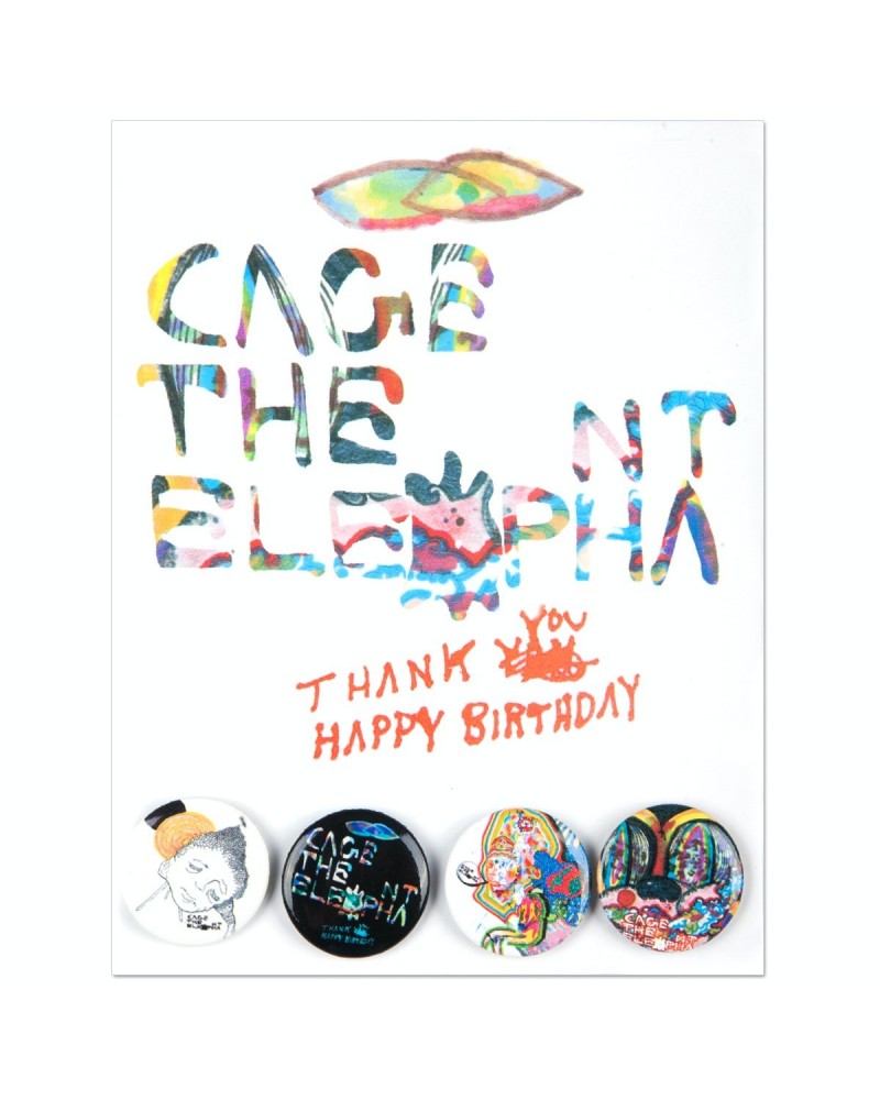 Cage The Elephant Thank You Happy Birthday Button Set $3.90 Accessories