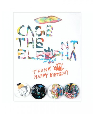 Cage The Elephant Thank You Happy Birthday Button Set $3.90 Accessories