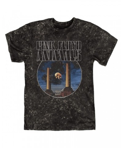 Pink Floyd T-shirt | Animals Album Blue Image Mineral Wash Shirt $13.48 Shirts