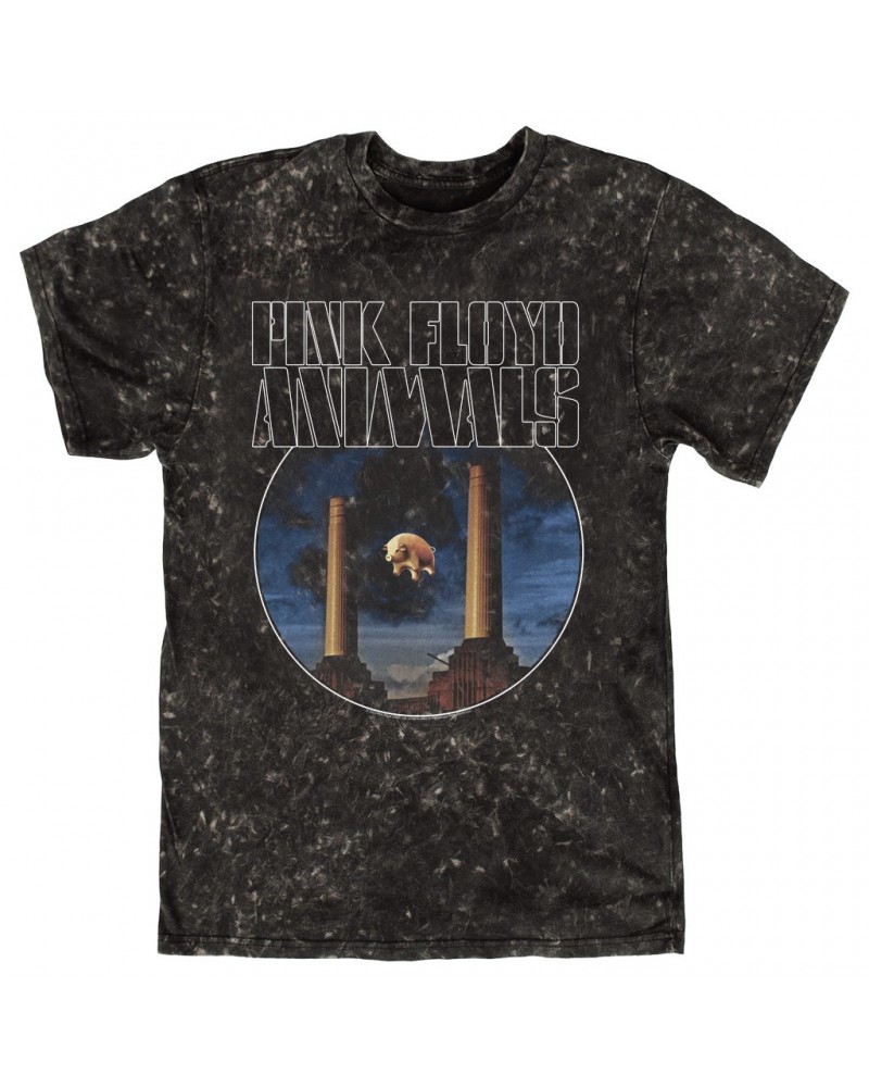 Pink Floyd T-shirt | Animals Album Blue Image Mineral Wash Shirt $13.48 Shirts