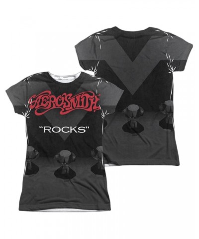 Aerosmith Junior's T Shirt | ROCKS (FRONT/BACK PRINT) Sublimated Tee $13.16 Shirts