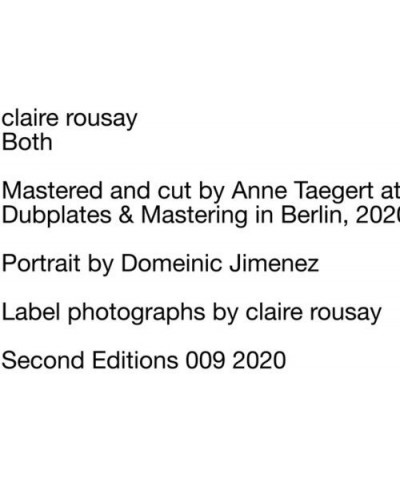 claire rousay Both Vinyl Record $8.40 Vinyl