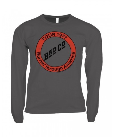 Bad Company Long Sleeve Shirt | Burnin Sky Tour 1977 Distressed Shirt $8.99 Shirts