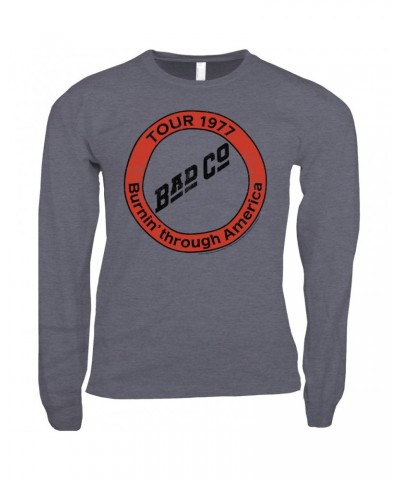 Bad Company Long Sleeve Shirt | Burnin Sky Tour 1977 Distressed Shirt $8.99 Shirts