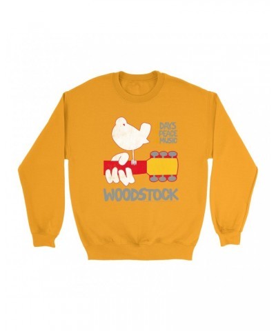 Woodstock Bright Colored Sweatshirt | 3 Days Of Peace And Music Logo Sweatshirt $13.28 Sweatshirts