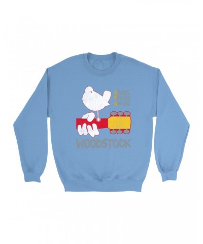 Woodstock Bright Colored Sweatshirt | 3 Days Of Peace And Music Logo Sweatshirt $13.28 Sweatshirts