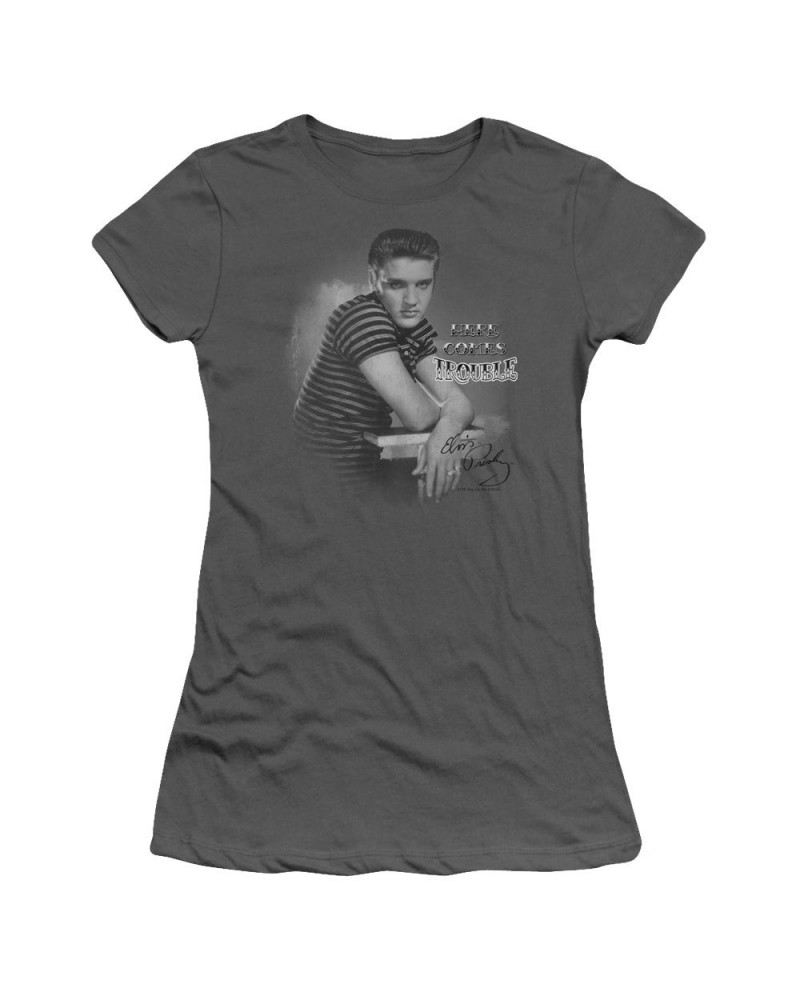 Elvis Presley Juniors Shirt | TROUBLE Juniors T Shirt $7.74 Shirts