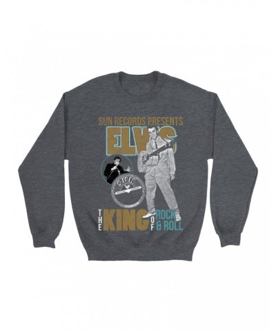 Elvis Presley Sun Records Sweatshirt | Presenting The King Of Rock n Roll Sun Records Sweatshirt $12.23 Sweatshirts