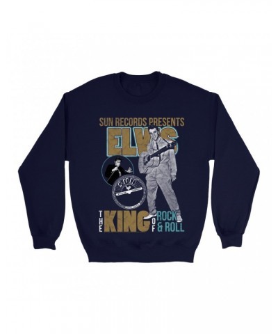 Elvis Presley Sun Records Sweatshirt | Presenting The King Of Rock n Roll Sun Records Sweatshirt $12.23 Sweatshirts