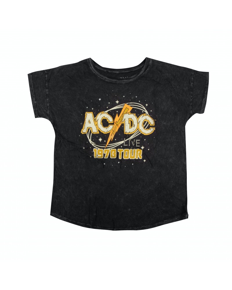 AC/DC Live 1978 Tour Yellow Lettering Charcoal T-Shirt $2.10 Shirts