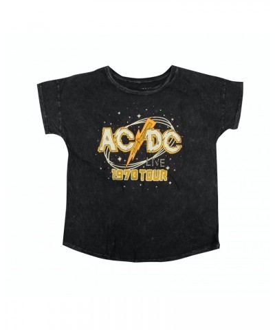 AC/DC Live 1978 Tour Yellow Lettering Charcoal T-Shirt $2.10 Shirts