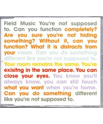 Field Music You're Not Supposed To - CD Single $2.63 CD