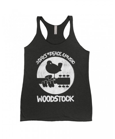 Woodstock Ladies' Tank Top | Bird And Guitar All In White Shirt $11.58 Shirts