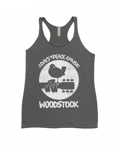 Woodstock Ladies' Tank Top | Bird And Guitar All In White Shirt $11.58 Shirts