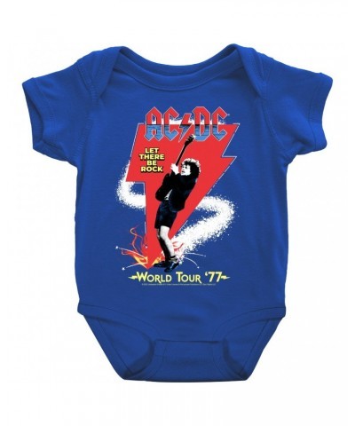 AC/DC Baby Short Sleeve Bodysuit | Let There Be Rock World Tour 1977 Bodysuit $8.38 Kids