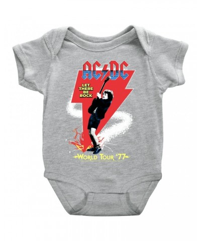 AC/DC Baby Short Sleeve Bodysuit | Let There Be Rock World Tour 1977 Bodysuit $8.38 Kids