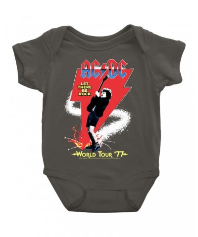 AC/DC Baby Short Sleeve Bodysuit | Let There Be Rock World Tour 1977 Bodysuit $8.38 Kids