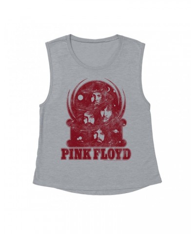 Pink Floyd Ladies' Muscle Tank Top | Universe Design Distressed Shirt $13.84 Shirts