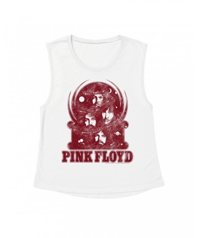 Pink Floyd Ladies' Muscle Tank Top | Universe Design Distressed Shirt $13.84 Shirts