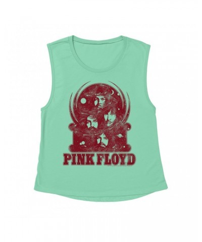 Pink Floyd Ladies' Muscle Tank Top | Universe Design Distressed Shirt $13.84 Shirts