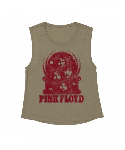 Pink Floyd Ladies' Muscle Tank Top | Universe Design Distressed Shirt $13.84 Shirts