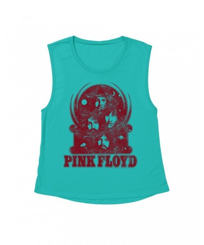 Pink Floyd Ladies' Muscle Tank Top | Universe Design Distressed Shirt $13.84 Shirts