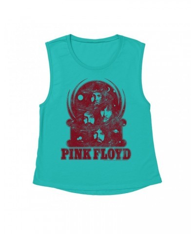 Pink Floyd Ladies' Muscle Tank Top | Universe Design Distressed Shirt $13.84 Shirts