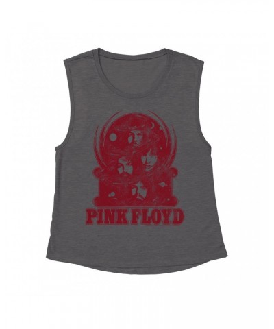 Pink Floyd Ladies' Muscle Tank Top | Universe Design Distressed Shirt $13.84 Shirts