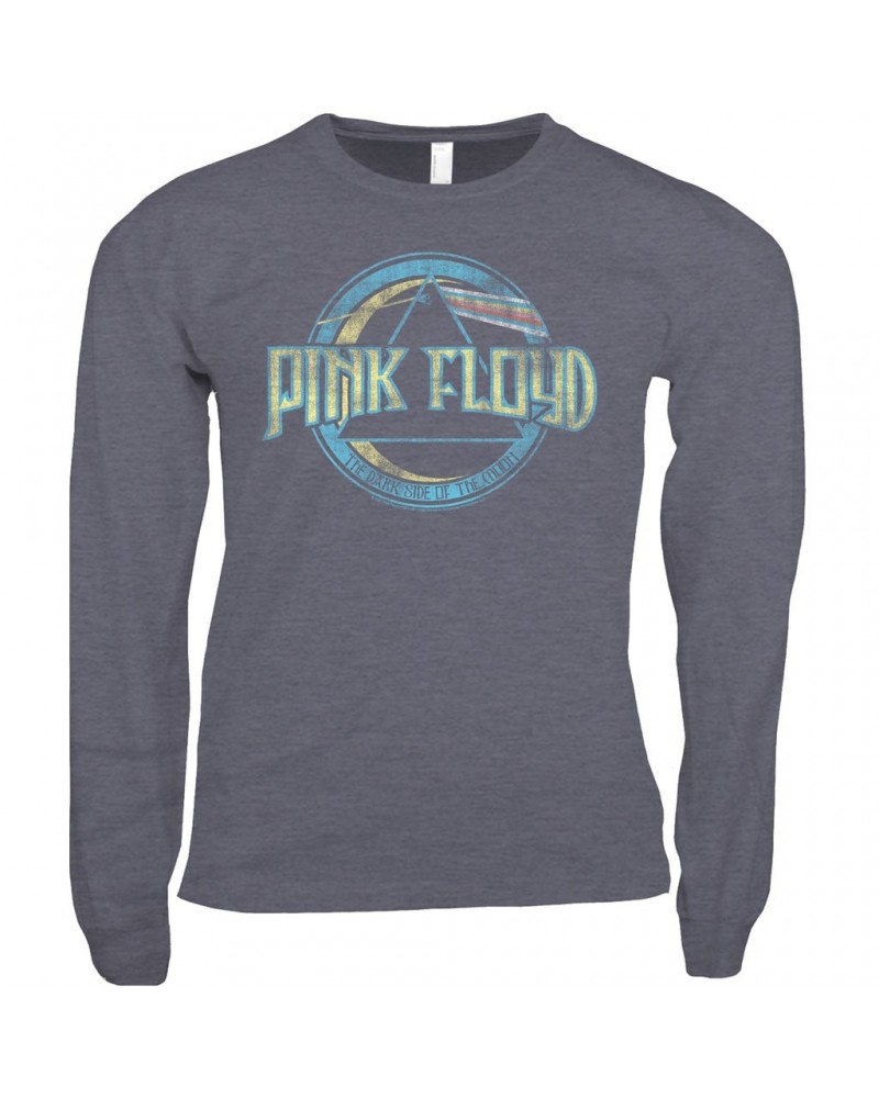 Pink Floyd Long Sleeve Shirt | The Dark Side Of The Moon Pastel Design Shirt $14.08 Shirts