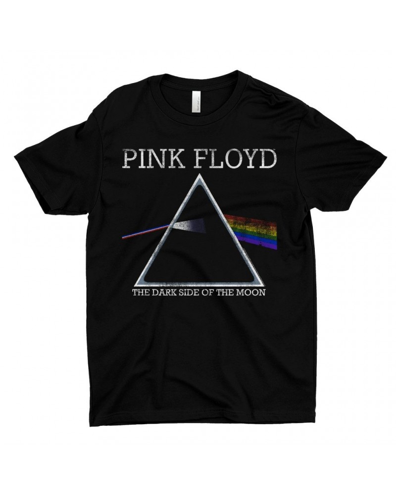 Pink Floyd T-Shirt | Classic The Dark Side Of The Moon Logo Distressed Shirt $12.23 Shirts